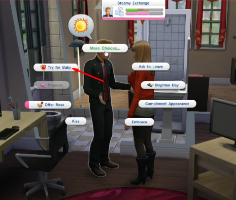 The Sims 4'te bir bebek denemeyi seçmek