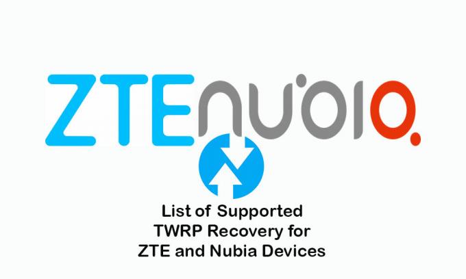 Popis podržanih TWRP oporavka za uređaje ZTE i Nubia