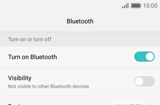 Alternando o Bluetooth
