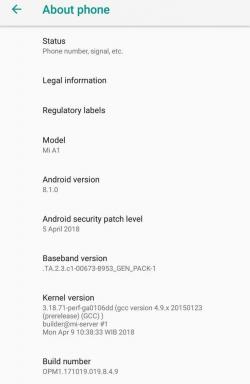 Stáhněte si OPM1.171019.019.8.4.9 Android 8.1 Oreo Beta pro Xiaomi Mi A1