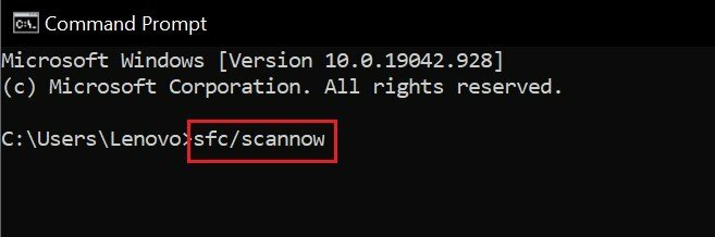use sfc scannow para reparar el código de error de MS Office 30088-26