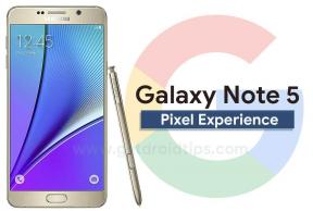 הורד את Pixel Experience ROM ב- Galaxy Note 5 עם Android 10 Q