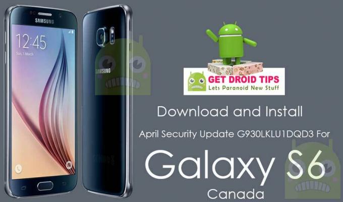 Download Installeer April Security Nougat G920W8VLU5DQD4 voor Galaxy S6 in Canada