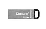صورة Kingston DataTraveler Kyson USB 3.2 Flash Drive 64 GB - Gen 1 مع حقيبة معدنية أنيقة بدون غطاء