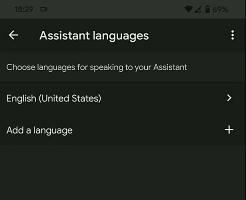 google asistent jezik