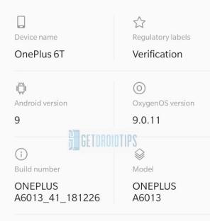 Preuzmite i instalirajte OxygenOS 9.0.11 za OnePlus 6T (Full ROM + OTA)