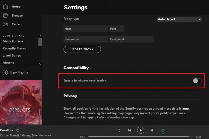 inaktivera hårdvaruacceleration om Spotify-skrivbordsappen är långsam