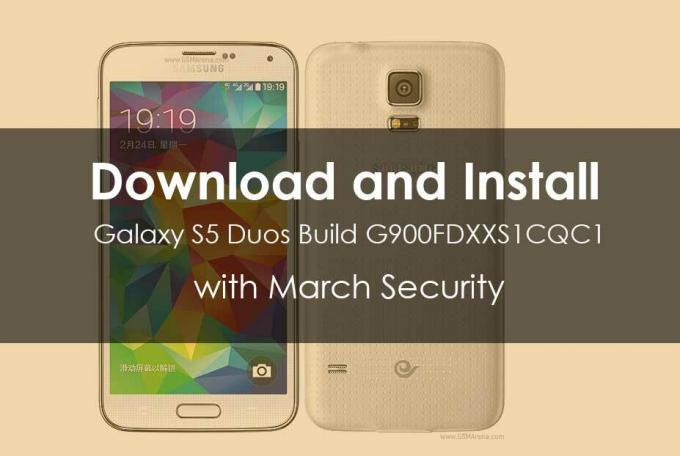 Download og installer Galaxy S5 Duos Build G900FDXXS1CQC1 med March Security