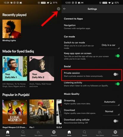 „Spotify Private“ mobilusis