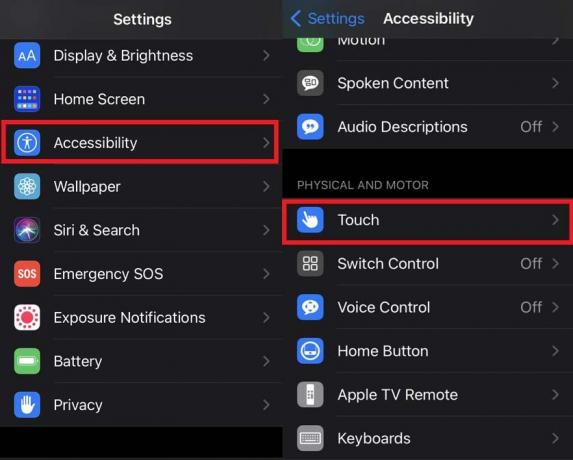 Nastavitve dostopnosti za iPhone, da omogočijo pomožni dotik