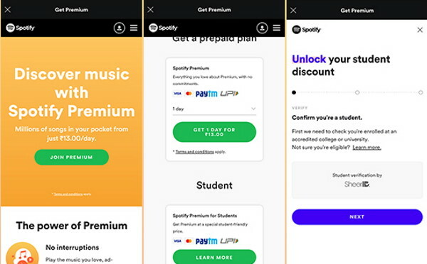 Ofertas, descuentos y ofertas premium de Spotify