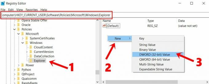 новое значение dword контекстное меню windows 10