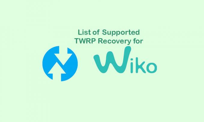 Liste over støttet TWRP-gjenoppretting for Wiko-enheter