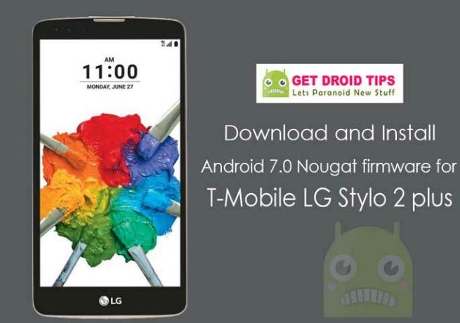Laadige alla installimine K55020a Android 7.0 Nougat T-Mobile jaoks LG Stylo 2 plus (K550BN)