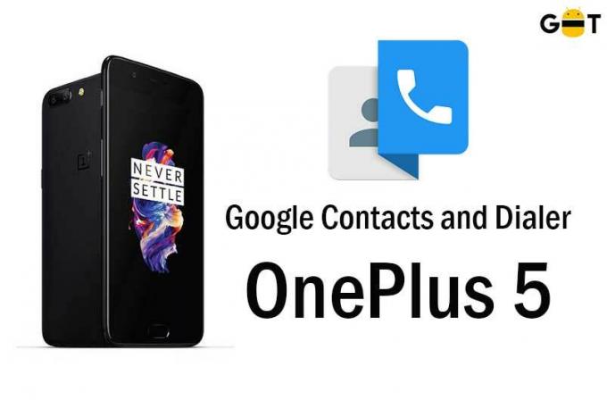  įdiekite „Google“ kontaktus ir rinkiklį „OnePlus 5“