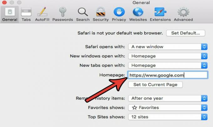 Skift din startside i Safari Browser på Macbook