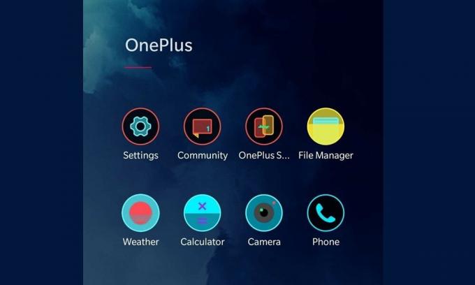 OnePlus 8T Cyberpunk 2077 simgeleri