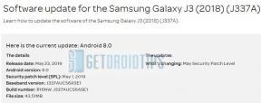 J337AUCS6ASE1: AT&T Galaxy J3 2018 Mayıs 2019 Güvenlik Yaması güncellemesi