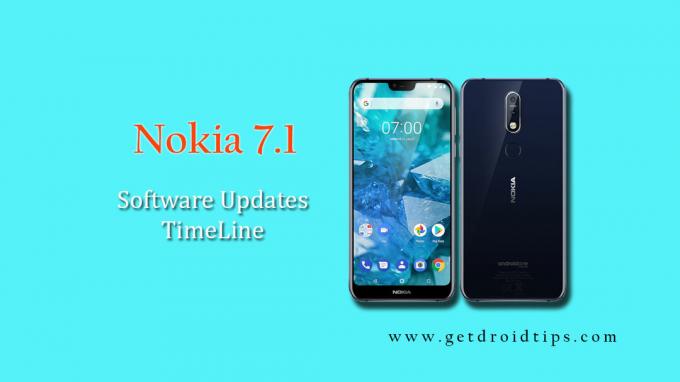 Nokia 7.1 tarkvarauuenduste jälgija ja ajaskaala