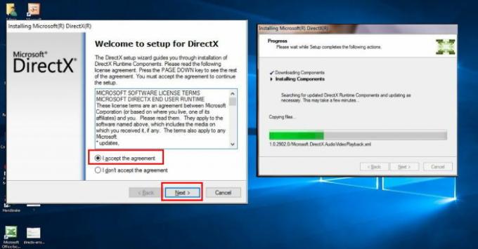 přeinstalujte Microsoft DirectX na stroji s vdovami 10