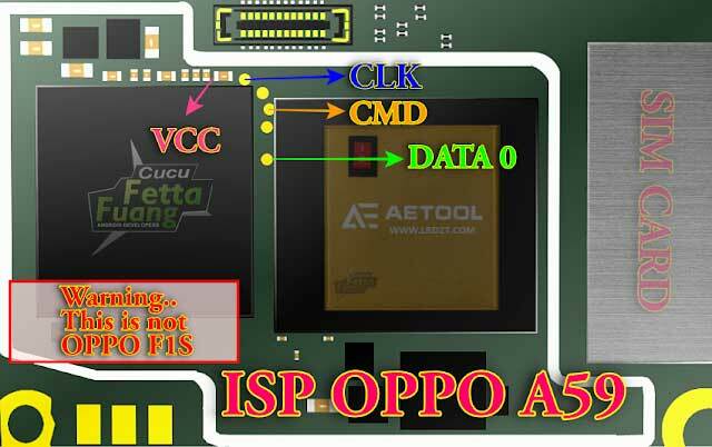 Oppo A59 ISP PinOUT byPass FRP- ja kuviolukkoihin