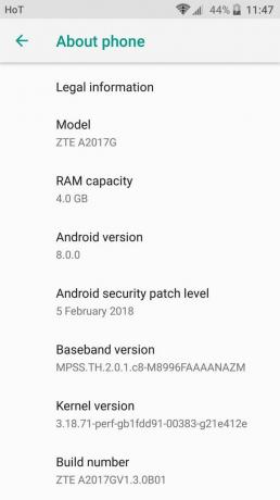ZTE Axon 7 Android Oreo beeta