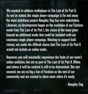 Understøtter The Last of Us 2 multiplayer?
