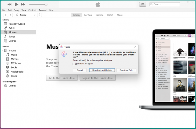 Aktualizujte software iOS přes iTunes