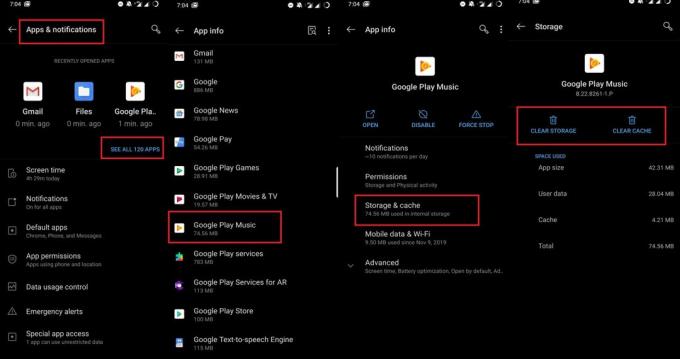 Borrar la caché de Google Play Music desde la configuración del dispositivo