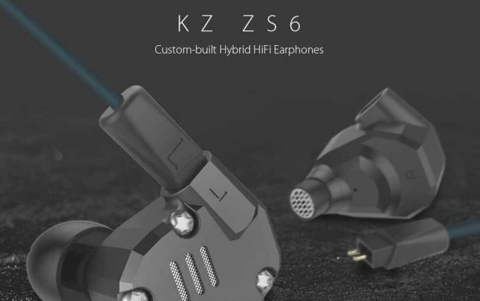 Купете KZ ZS6 построени по поръчка хибридни Hi-Fi слушалки за уши на най-добра цена на Gearbest